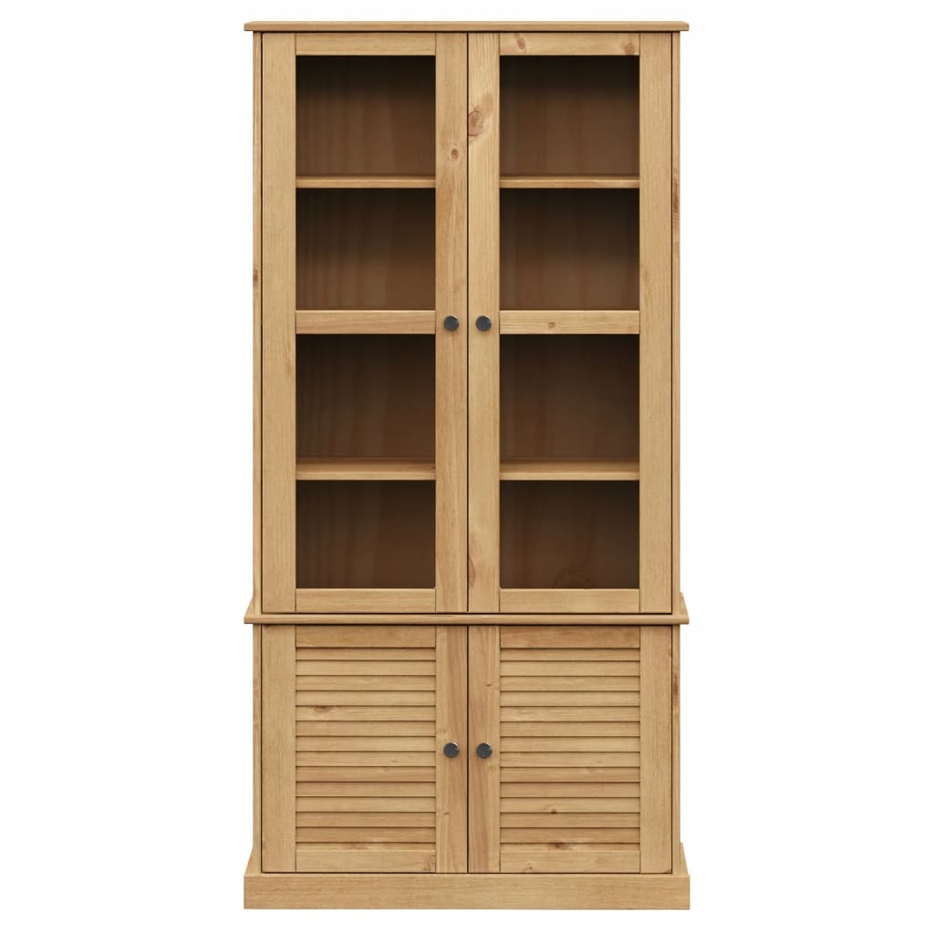 Armario con vitrina VIGO madera maciza de pino 85x35x170 cm