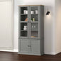 Armario con vitrina VIGO madera maciza de pino 85x35x170 cm