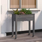Jardinera con forro y ruedas madera abeto marrón 118x59x80 cm