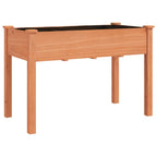 Jardinera con forro y ruedas madera abeto marrón 118x59x80 cm