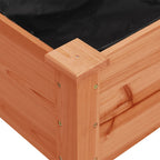 Jardinera con forro y ruedas madera abeto marrón 118x59x80 cm