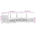 Set muebles de jardín 4 pzas y cojines ratán PE gris antracita