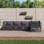Juego de muebles de jardín 10 piezas con cojines acero blanco