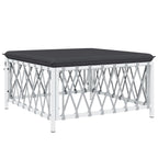 Juego de muebles de jardín 10 piezas con cojines acero blanco