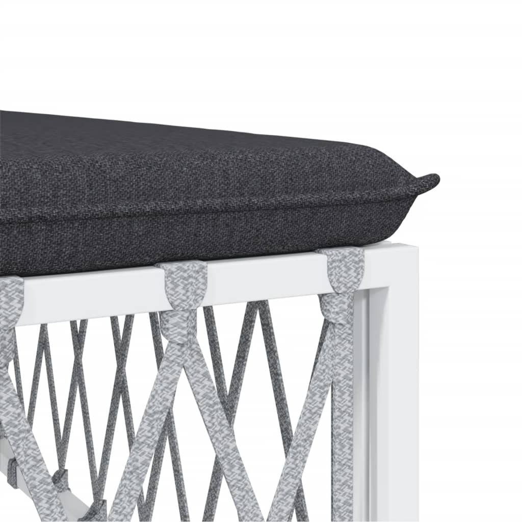 Juego de muebles de jardín 10 piezas con cojines acero blanco