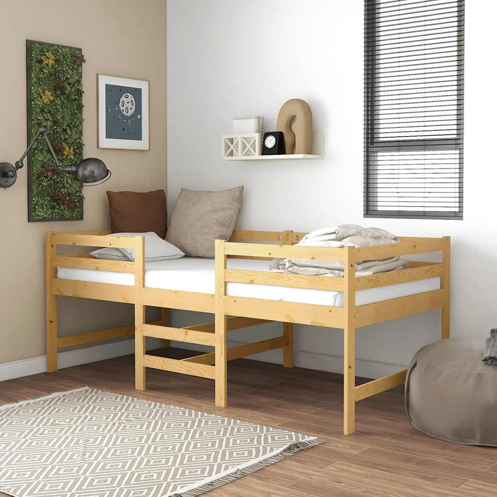 Estructura de cama sin colchón madera de pino blanca 90x200 cm
