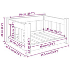 Cama para perros madera maciza de pino 55,5x45,5x28 cm
