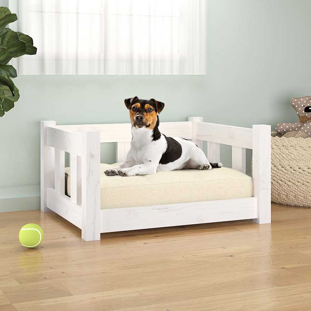 Cama para perros madera maciza de pino 55,5x45,5x28 cm