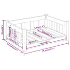 Cama para perros 75,5x55,5x28 cm Madera maciza de pino