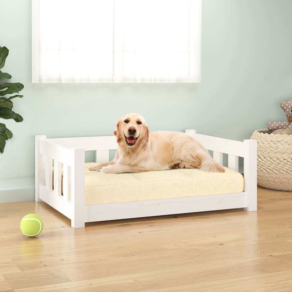 Cama para perros madera maciza de pino 55,5x45,5x28 cm
