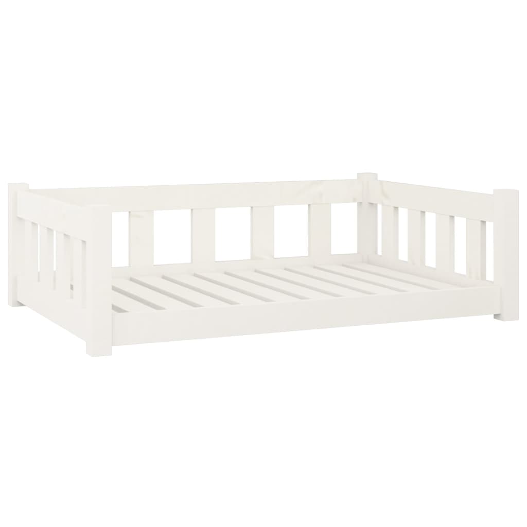 Cama para perros madera maciza de pino blanco 95,5x65,5x28 cm