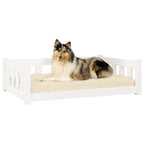 Cama para perros madera maciza de pino blanco 95,5x65,5x28 cm