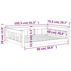 Cama para perros 105,5x75,5x28 cm Madera maciza de pino