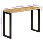 Mesa consola madera maciza de mango rugosa 110x35x76 cm