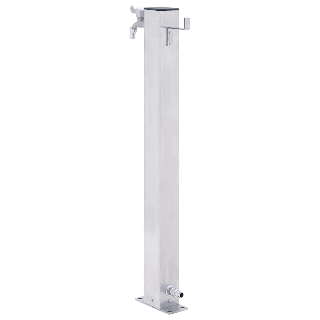 Fuente de agua para jardín acero inoxidable cuadrada 100 cm