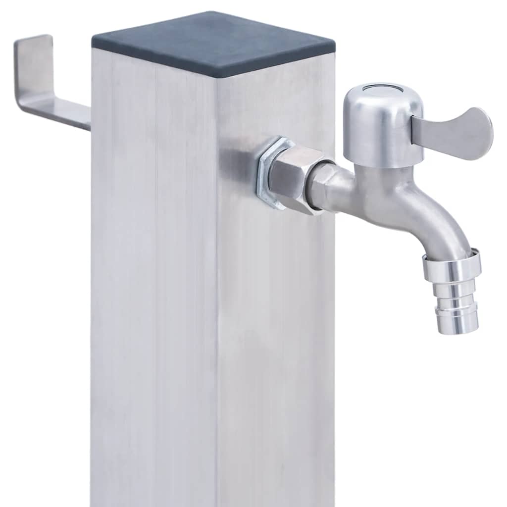 Fuente de agua para jardín acero inoxidable cuadrada 100 cm
