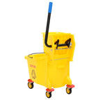 Cubo para fregona con escurridor y ruedas PP amarillo 36 L