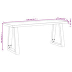 Juego de comedor con borde vivo 3 piezas madera maciza acacia