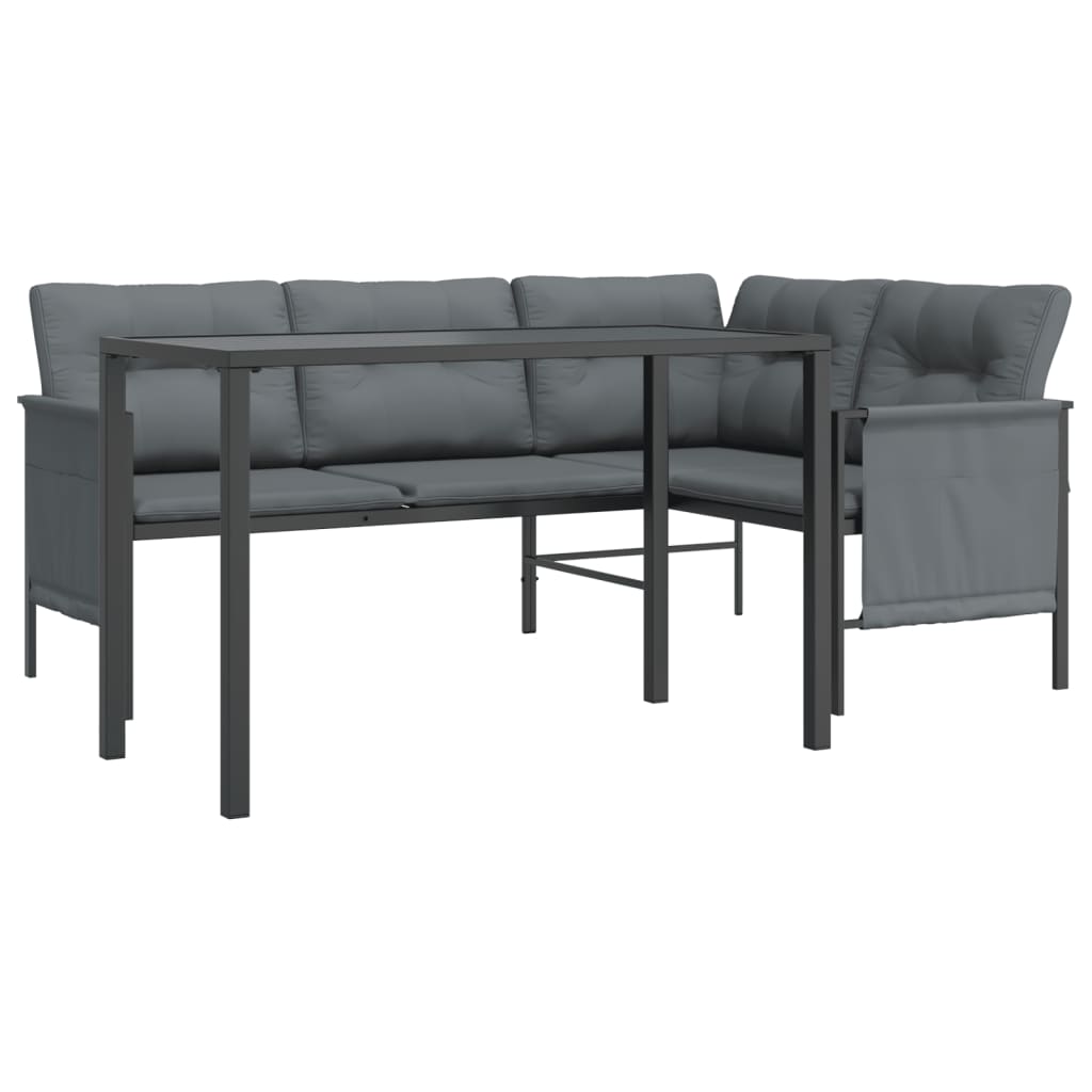 Juego de comedor de jardín 2 piezas acero gris antracita