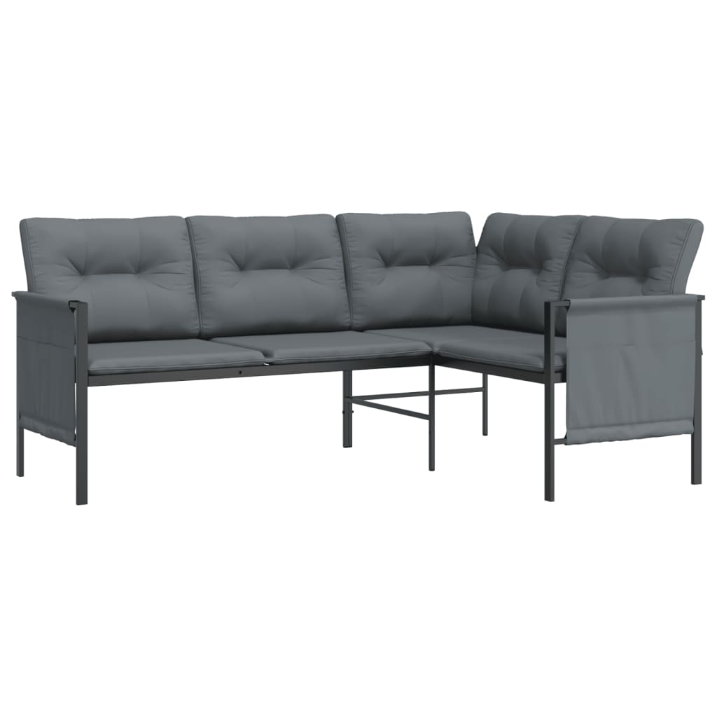Juego de comedor de jardín 2 piezas acero gris antracita