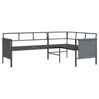 Juego de comedor de jardín 2 piezas acero gris antracita