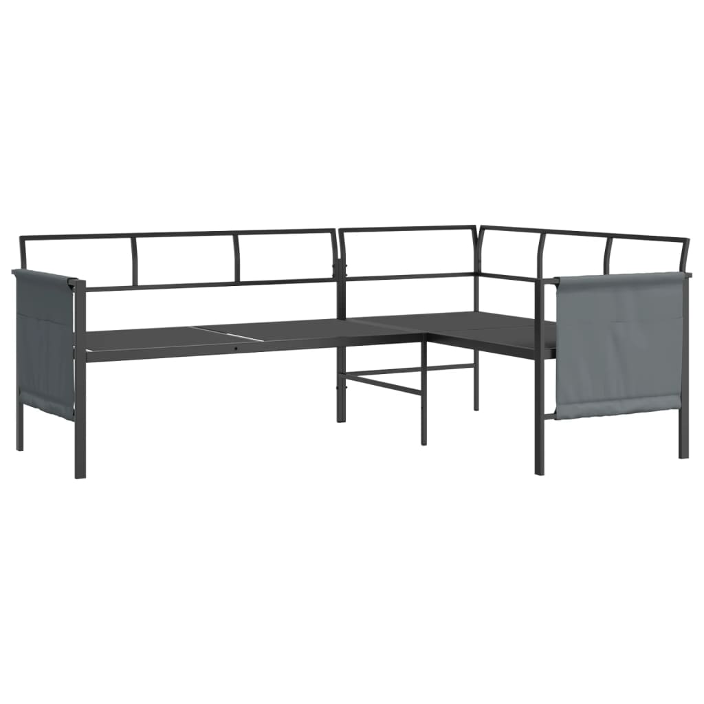 Juego de comedor de jardín 2 piezas acero gris antracita