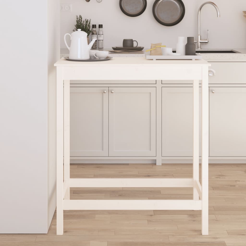 Mesa alta de bar madera maciza de pino 100x50x110 cm