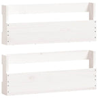 Estantes de zapatos de pared 2 uds madera pino blanco 59x9x23cm