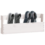 Estantes de zapatos de pared 2 uds madera pino blanco 59x9x23cm