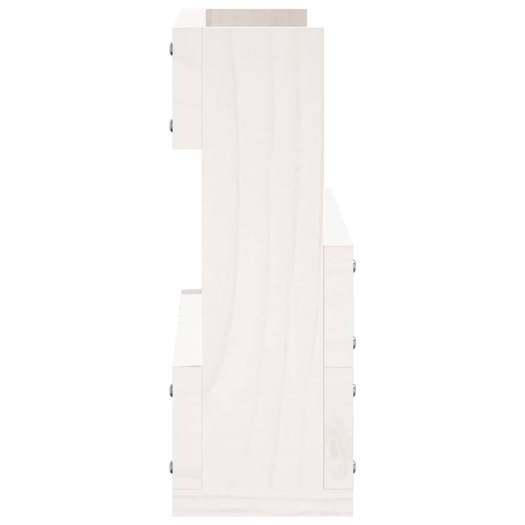 Estantes de zapatos de pared 2 uds madera pino blanco 59x9x23cm
