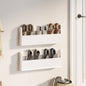 Estantes de zapatos de pared 2 uds madera pino blanco 59x9x23cm