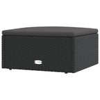Set muebles de jardín 6 piezas y cojines ratán sintético negro