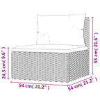 Set muebles de jardín 6 piezas y cojines ratán sintético negro