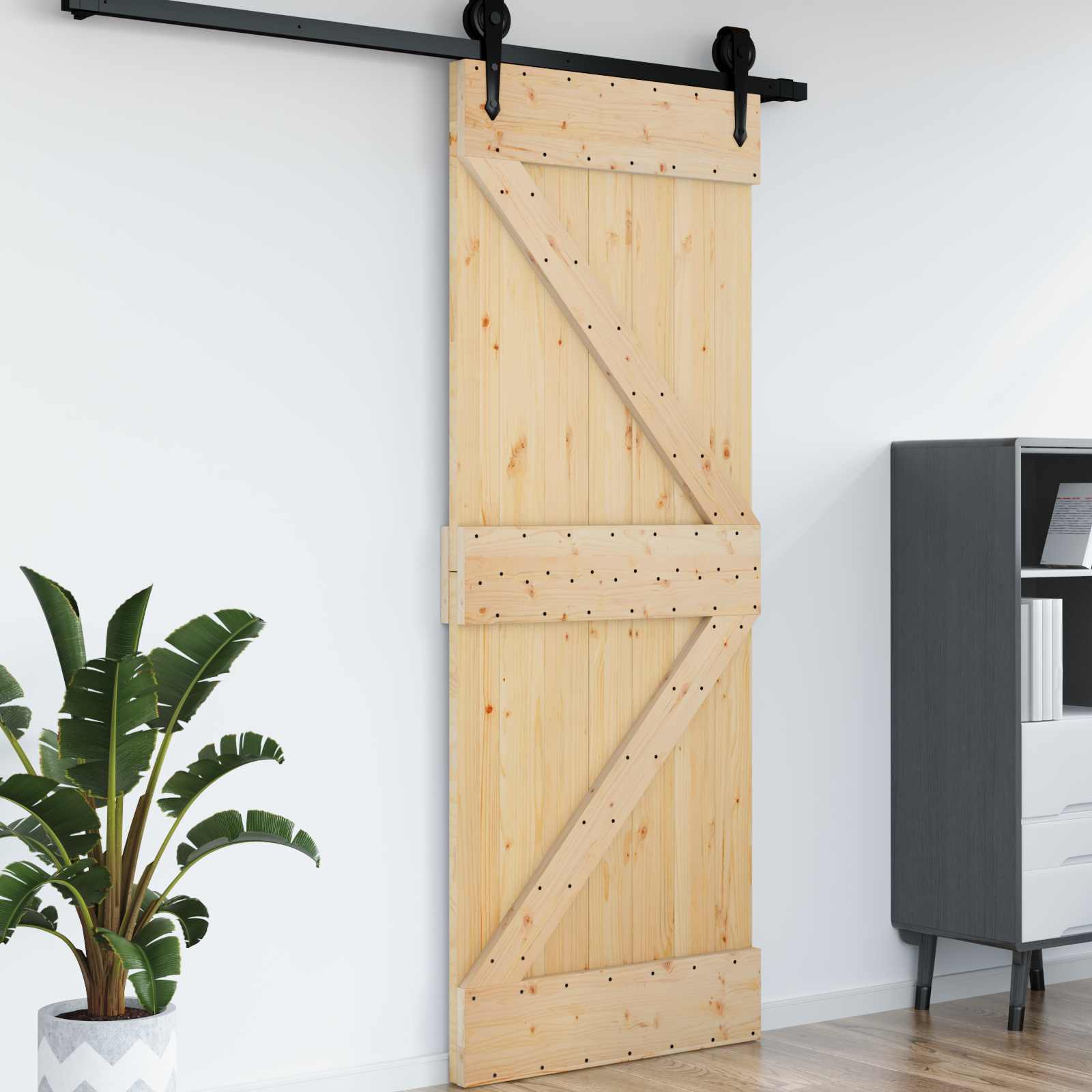 Puerta NARVIK Natural 100 x 210 cm Madera de Pino Sólido