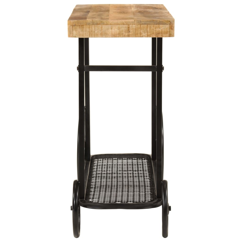 Mesa consola madera maciza de mango y hierro 112x36x76 cm