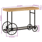 Mesa consola madera maciza de mango y hierro 112x36x76 cm