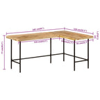 Escritorio madera maciza mango y hierro 165x110x77 cm