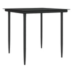 Juego comedor jardín 3 piezas y cojines ratán sintético y acero