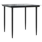Juego comedor jardín 3 piezas y cojines ratán sintético y acero