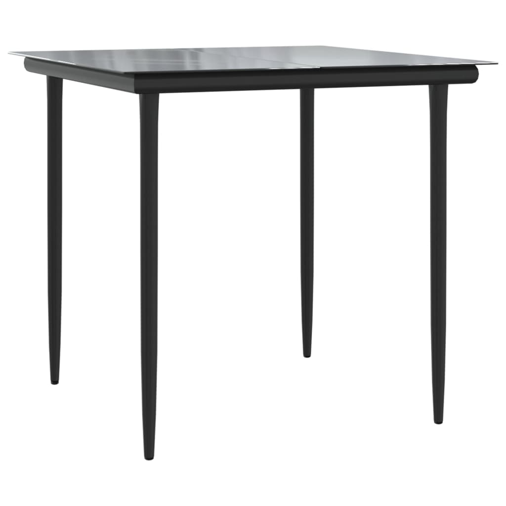 Juego comedor jardín 3 piezas y cojines ratán sintético y acero