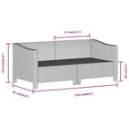 Set de muebles de jardín 3 pzas y cojines ratán sintético gris
