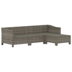 Set de muebles de jardín 4 pzas y cojines ratán sintético gris