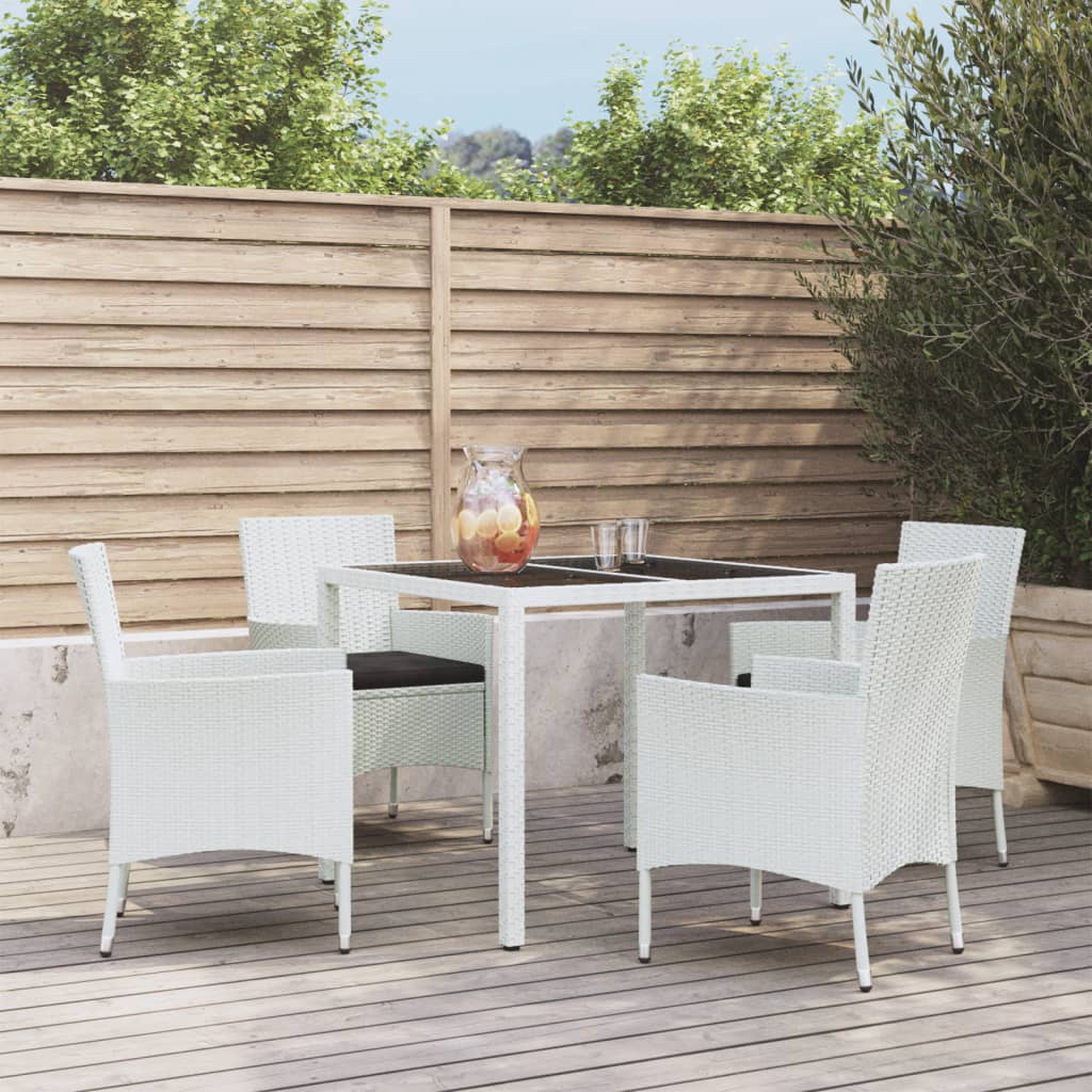 Juego de comedor de jardín 9 piezas ratán sintético marrón