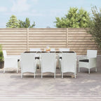 Juego de comedor de jardín 9 piezas ratán sintético marrón