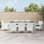 Juego de comedor de jardín 9 piezas ratán sintético marrón