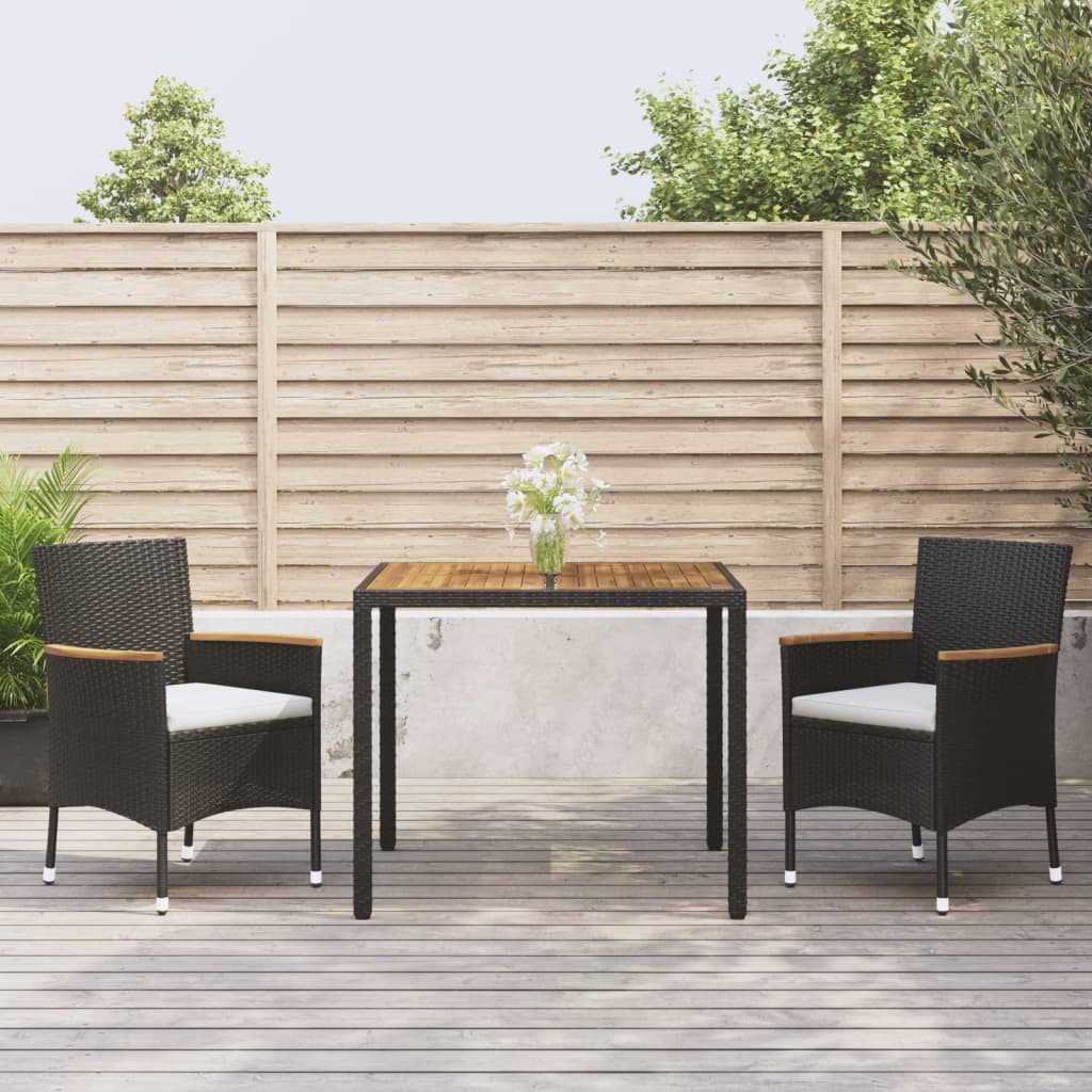 Juego de comedor de jardín 9 piezas ratán sintético marrón