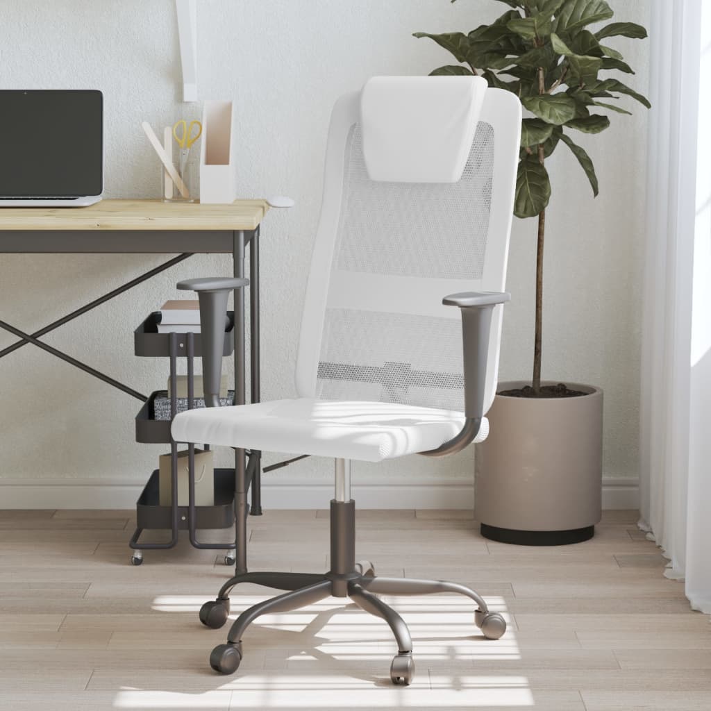 Silla de oficina altura ajustable tela gris claro