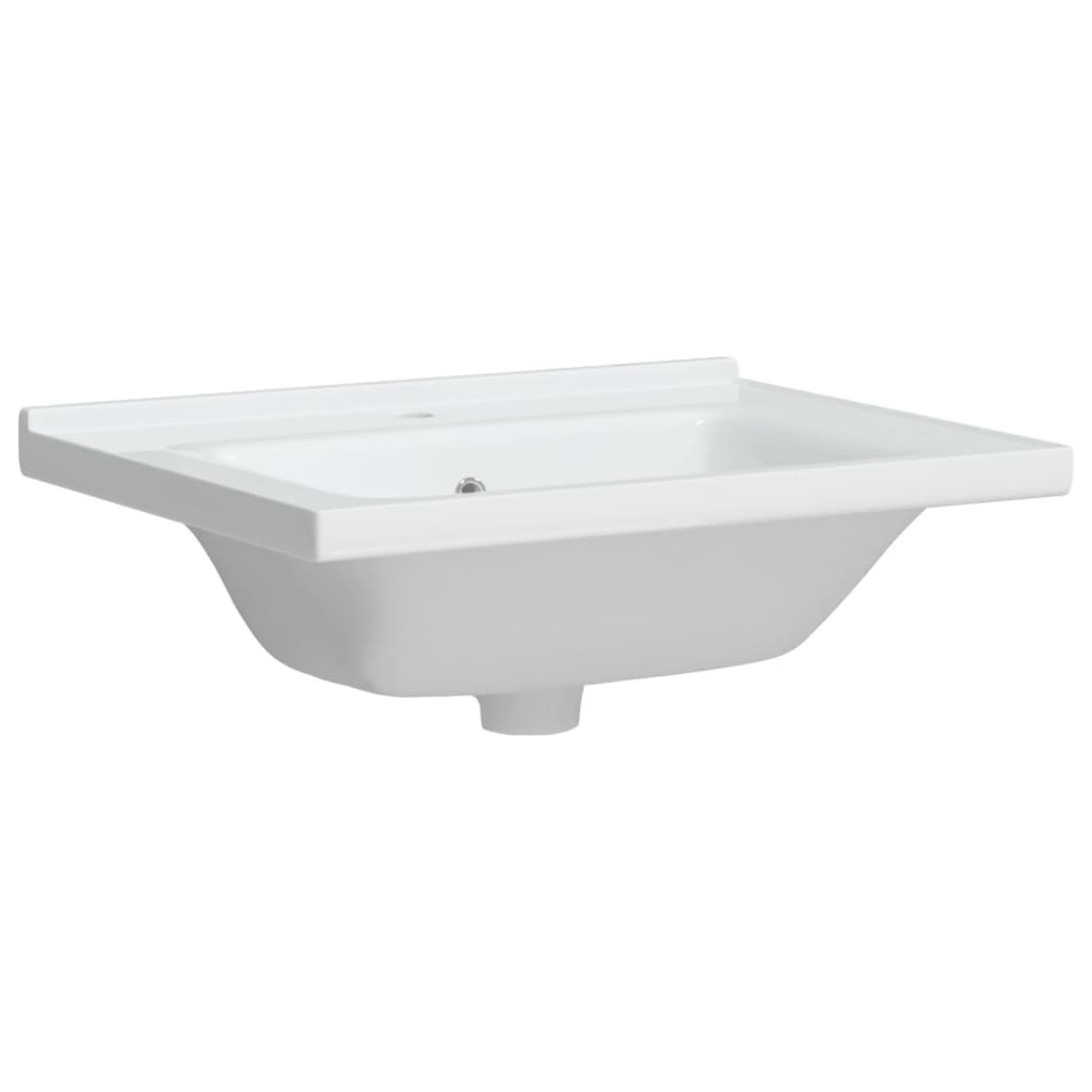 Lavabo de baño rectangular cerámica blanco 61x48x19,5 cm