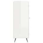 Aparador de madera contrachapada blanco brillante 69,5x34x90 cm