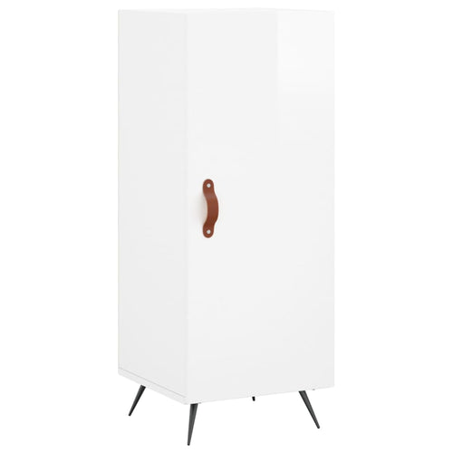 Aparador em contraplacado branco brilhante 34,5x34x90 cm